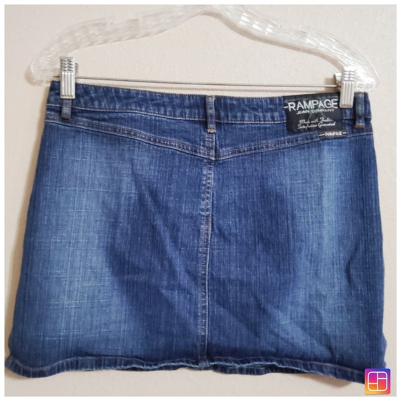 Y2K Rampage Dark Wash Denim Micro Mini Skirt 2000 Size 9 - Picture 2 of 4